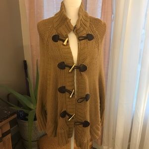 Michael Kors Camel Wool Poncho